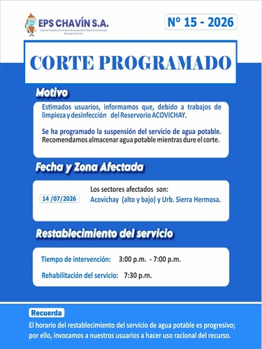 Corte programado en Huaraz